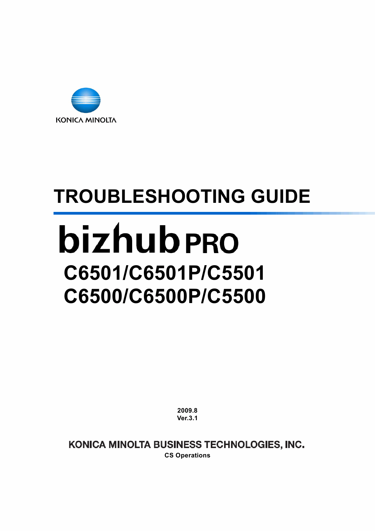Konica-Minolta bizhub-PRO C6501 C6501P C5501 C6500 C6500P C5500 Troubleshooting Service Manual-1